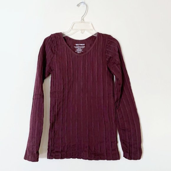 Burgundy soft blouse, Top with scrubbed material ✿ - Picture 6 of 10